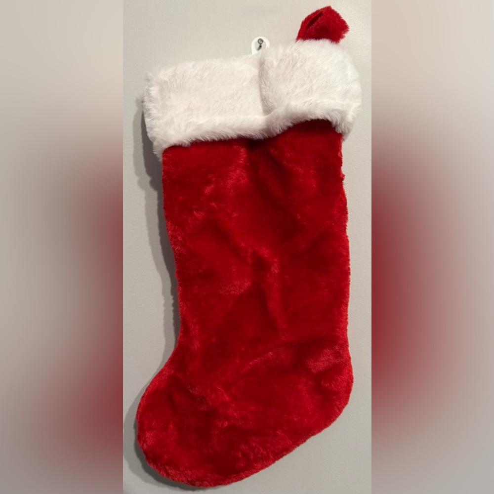 Set of 2 Red and White Christmas Stockings NEW
